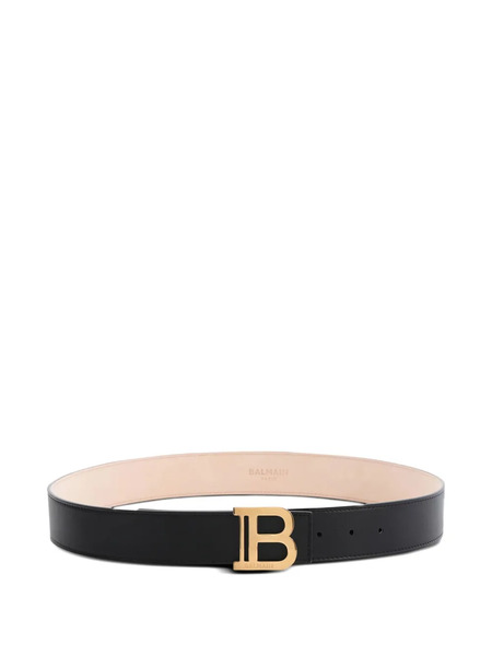  Balmain Leather B-buckle Belt - Black 