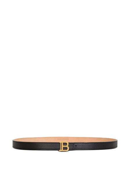  Balmain Leather B-buckle Belt - Black 