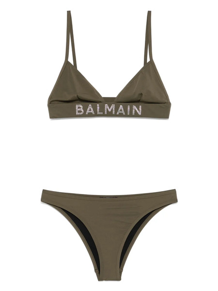  Balmain Logo-appliqué Bikini - Green 