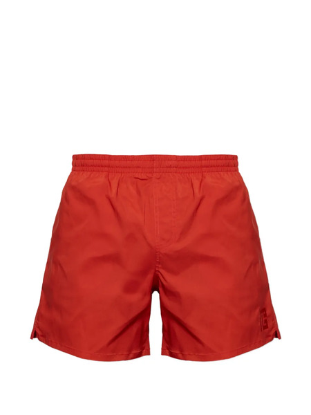  Balmain Logo-detail Swim Shorts - Red 