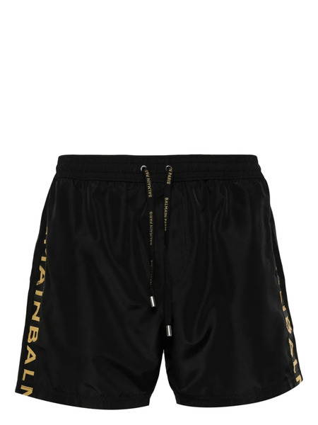  Balmain Logo-embellished Swim Shorts - Black 
