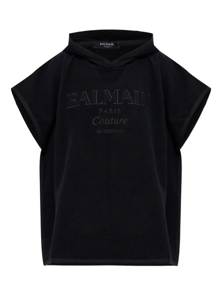  Balmain Logo-embroidered Poncho - Black 