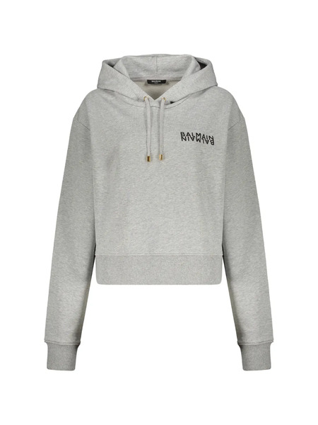  Balmain Logo Hoodie - Grey 
