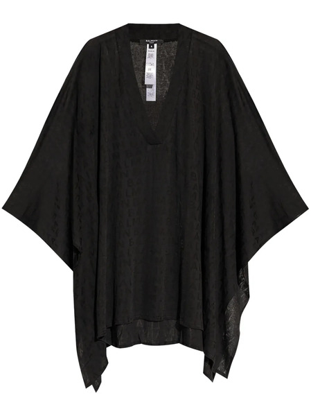  Balmain Logo-jacquard Beach Minidress - Black 