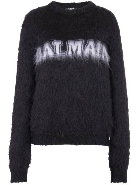  Balmain Logo-jacquard Jumper - Black 