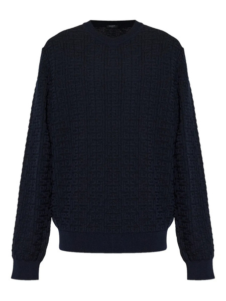  Balmain Logo-motif Sweater - Blue 