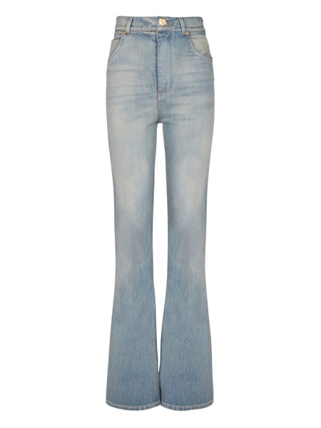  Balmain Logo-patch Denim Jeans - Blue 