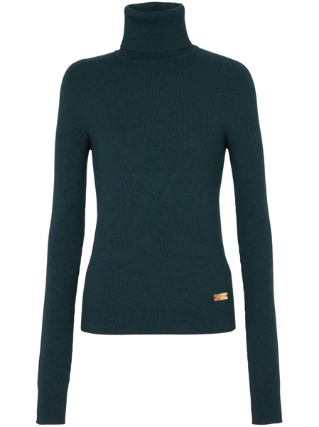  Balmain Logo-plaque Wool Jumper - Green 