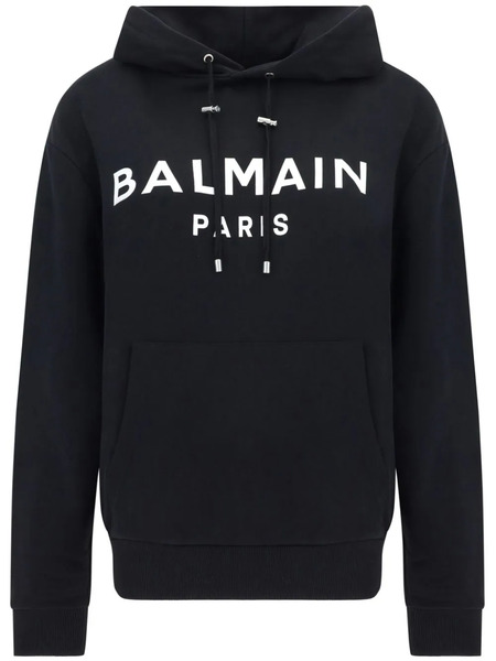  Balmain Logo Print Hoodie - Black 