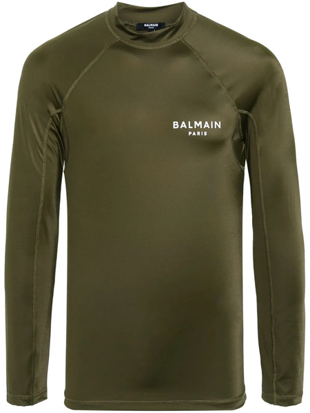  Balmain Logo-print Long-sleeve T-shirt - Green 