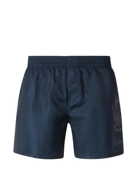  Balmain Logo-print Swim Shorts - Blue 