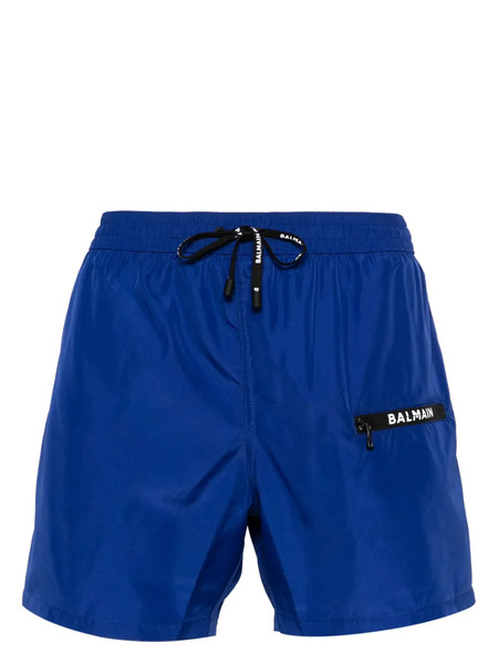  Balmain Logo-print Swimming Shorts - Blue 