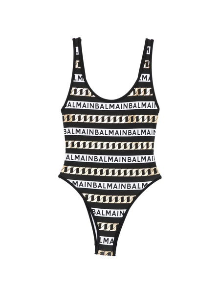  Balmain Logo-print Swimsuit - Black 