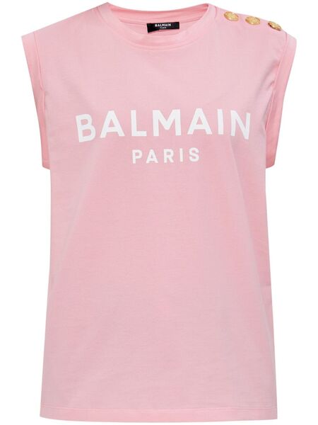  Balmain Logo-print Tank Top - Pink 