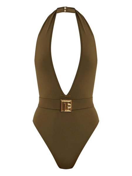  Balmain Logo Swimsuit - Green 