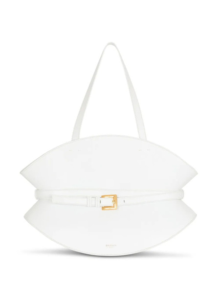  Balmain Medium Belted-detail Shoulder Bag - White 