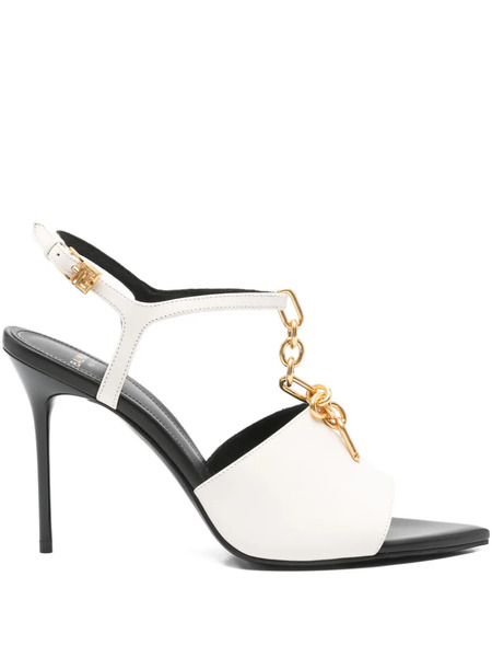  Balmain 95mm Chain-embellished Pointed-toe Sandals - Neutrals 