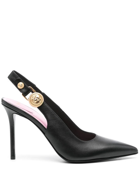  Balmain 100mm Leather Slingback Pumps - Black 