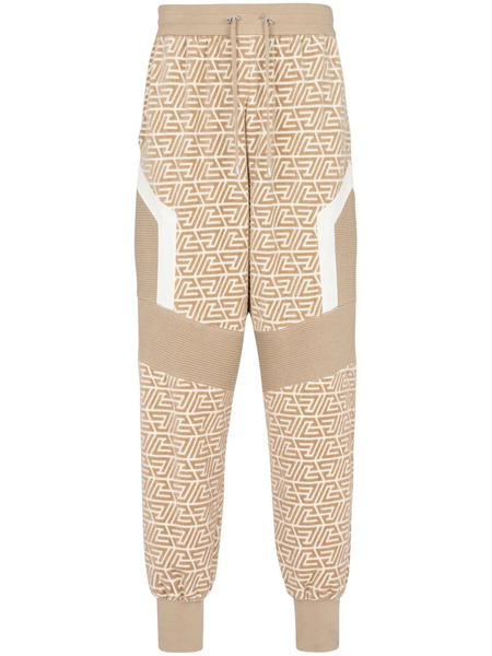  Balmain Monogram Panelled Joggers - Neutrals 