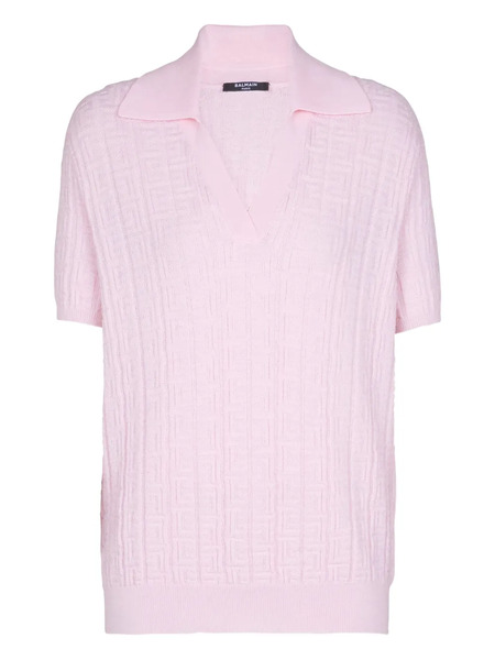  Balmain Monogram-pattern Top - Pink 