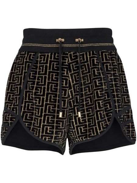  Balmain Monogram Running Shorts - Black 