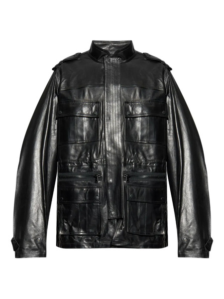  Balmain Multiple-pocket Leather Jacket - Black 