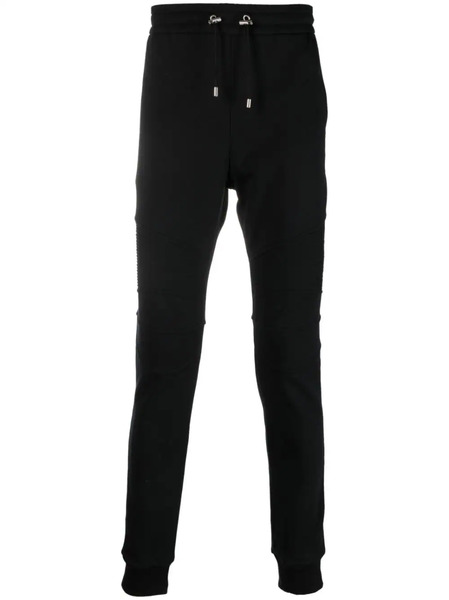  Balmain Organic Cotton Fitted Track Pants - Black 