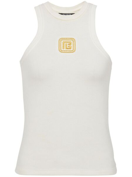  Balmain Pb-embroidered Tank Top - White 