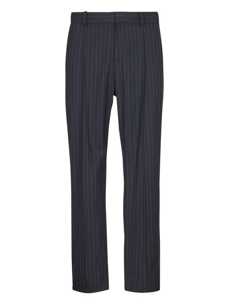  Balmain Pinstripe-pattern Pleated Trousers - Blue 