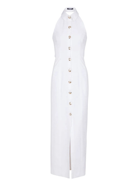  Balmain Poplin Midi Dress - White 