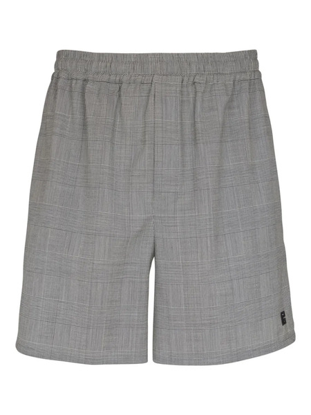  Balmain Prince-of-wales-pattern Wool Shorts - Grey 