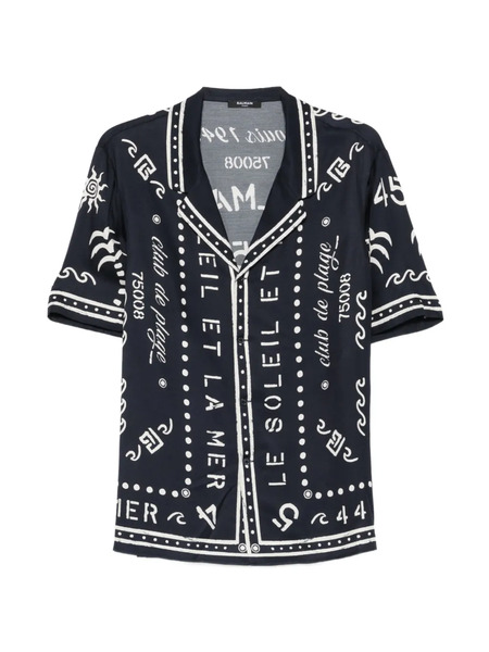  Balmain Printed Shirt - Blue 