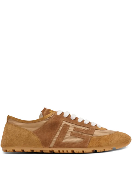  Balmain Racer Suede Panelled Sneakers - Brown 