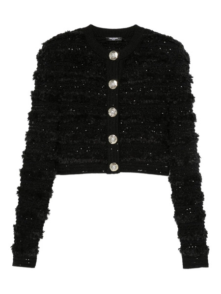  Balmain Sequin-embellished Cardigan - Black 