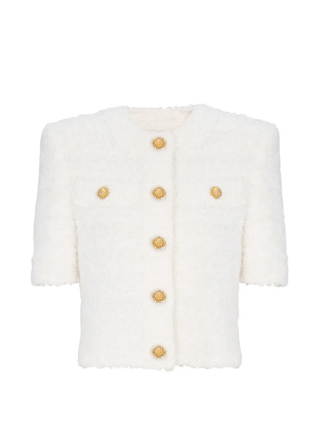  Balmain Short-sleeve Cardigan - White 