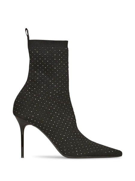  Balmain Skye Stretch-knit Ankle Boots - Black 