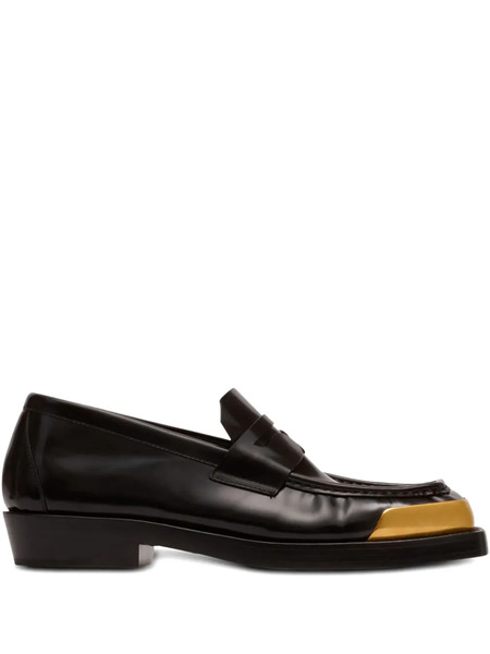  Balmain Square-toe Leather Loafers - Black 