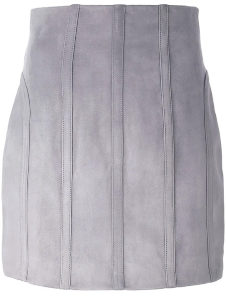  Balmain Stitched Detail Pencil Skirt - Grey 