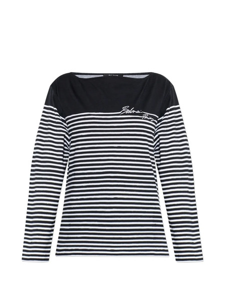  Balmain Striped Long-sleeved Top - Black 