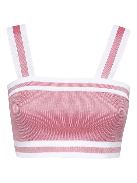  Balmain Striped Zipped Tank Top - Pink 