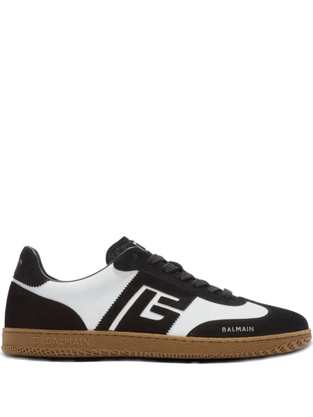  Balmain Swan Suede-leather Logo Sneakers - Black 