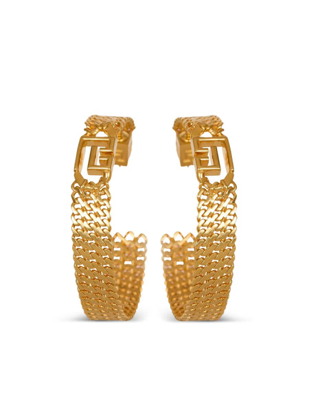  Balmain Sync Pb Hoop Earrings - Gold 