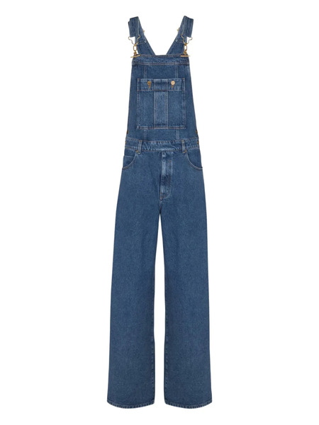  Balmain T-bar-fastening Denim Jumpsuit - Blue 
