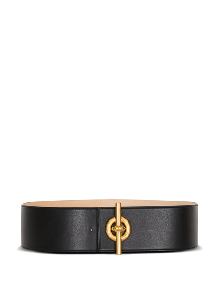  Balmain T-bar Leather Belt - Black 