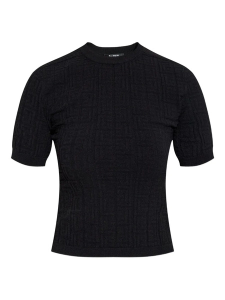  Balmain Textured Short-sleeve T-shirt - Black 