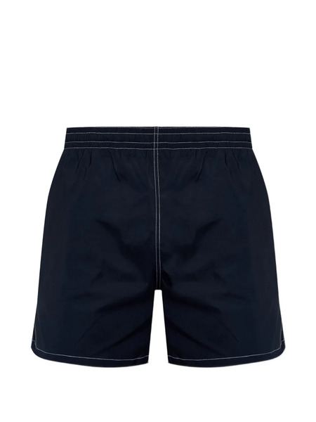  Balmain Topstitch Logo Swim Shorts - Blue 