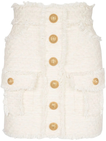  Balmain Tweed Mini Skirt - Neutrals 
