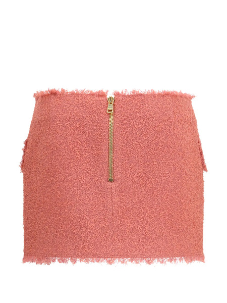  Balmain Tweed Mini Skirt - Pink 
