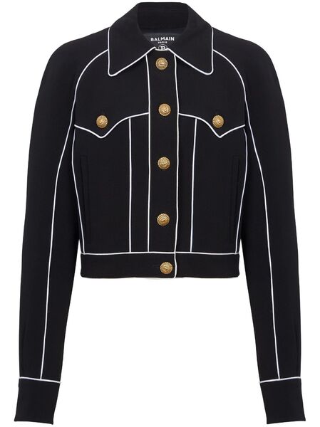  Balmain Western Crepe Jacket - Black 