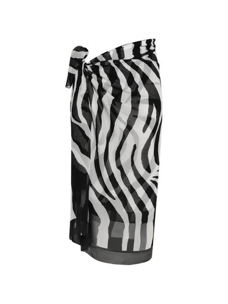  Balmain Zebra-print Sarong - Black 